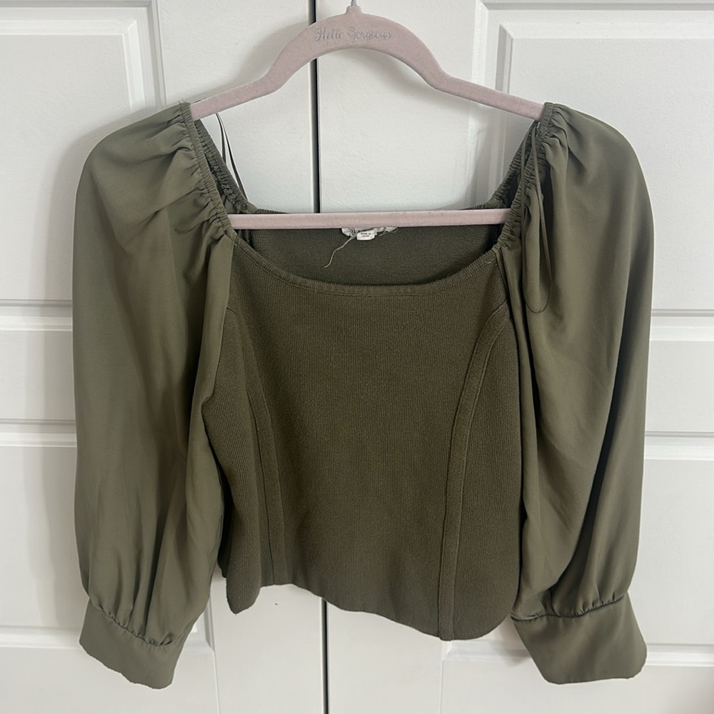 Elegant Olive Green Women's Top